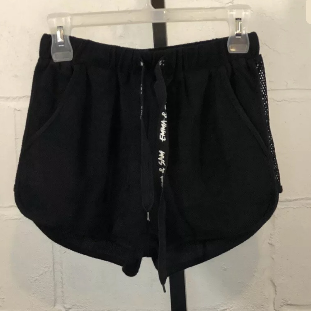 LF Emma & Sam Mesh Side Shorts Size M Black NWT